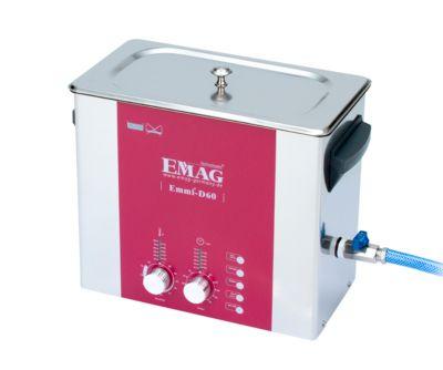 Ultraschallreiniger EMAG Emmi® D 60, Edelstahl, 5,3 l, Sweep & Degas, Zeitschaltuhr, Ablauf & Heizung