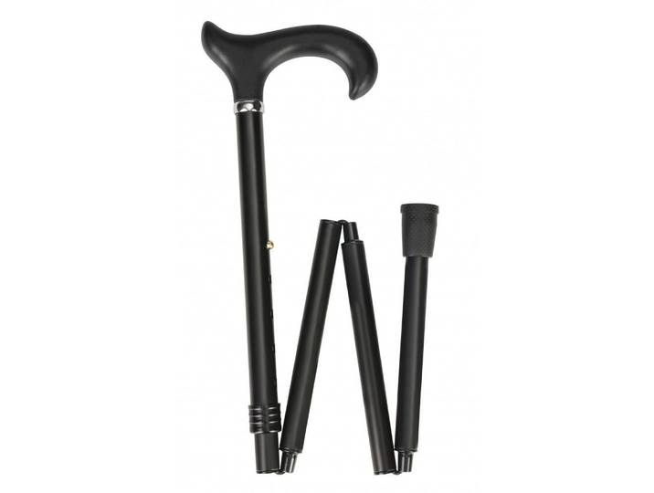 Able2 Luxe opvouwbare wandelstok - Derby handvat ergonomisch - zwart