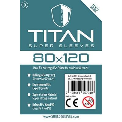 Shield Titan 9 - 100 Super Sleeves für Kartengröße 80 x 120 mm