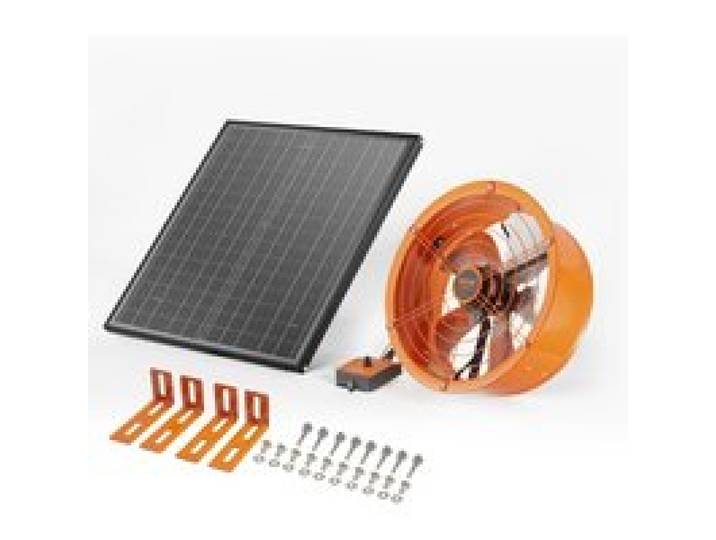 VEVOR Solar Ventilator, 400 x 150 mm, Solar Powered Fan, Dachbodenabluftventilator mit einstellbarem Thermostat, Außengitter, 1300 CFM Luftstromkapazität, für Giebel, Dach, Garage, Werkstatt