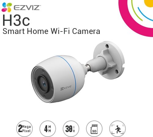 EZVIZ CS-H3C Telecamera Wi-Fi,1080P IR 30m, supporta micro SD, lente 4mm