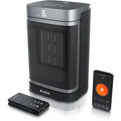 Brandson WLAN-Keramikheizlüfter 1500 W mit App-Steuerung, Fernbedienung, ECO-Modus, Thermostat, Oszillation, Timer und LED-Display