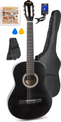 Spansk Guitar Pakke 39" - Voksen-fullsize, Akustisk (fra 12 år) Sort / Alt du sk