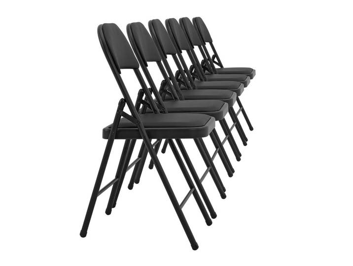 pro.tec Stuhl-Set 6 Tlg., Schwarz, Metall, 46x80x50 cm, Esszimmer, Stuhl, Klappstühle