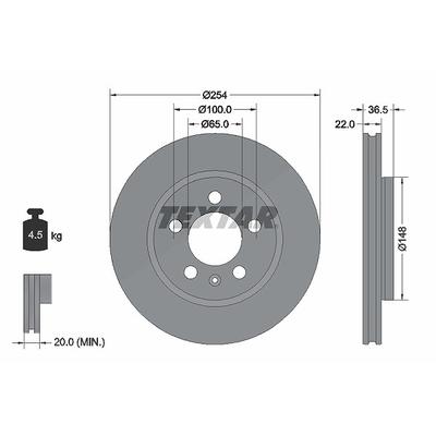 Textar Bremsscheibe [Hersteller-Nr. 92329503] für VW