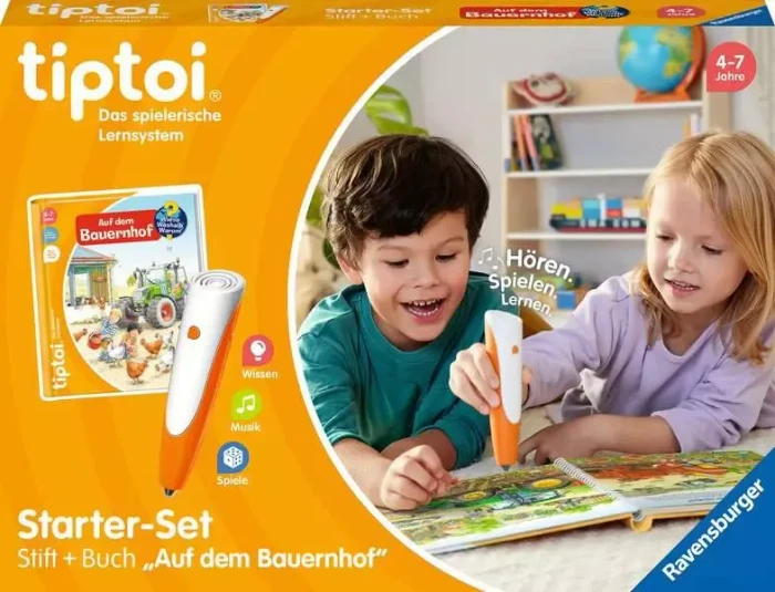 Ravensburger tiptoi Starter-Set: Wieso? Weshalb? Warum? Auf dem Bauernhof (Stift und Bilderbuch)