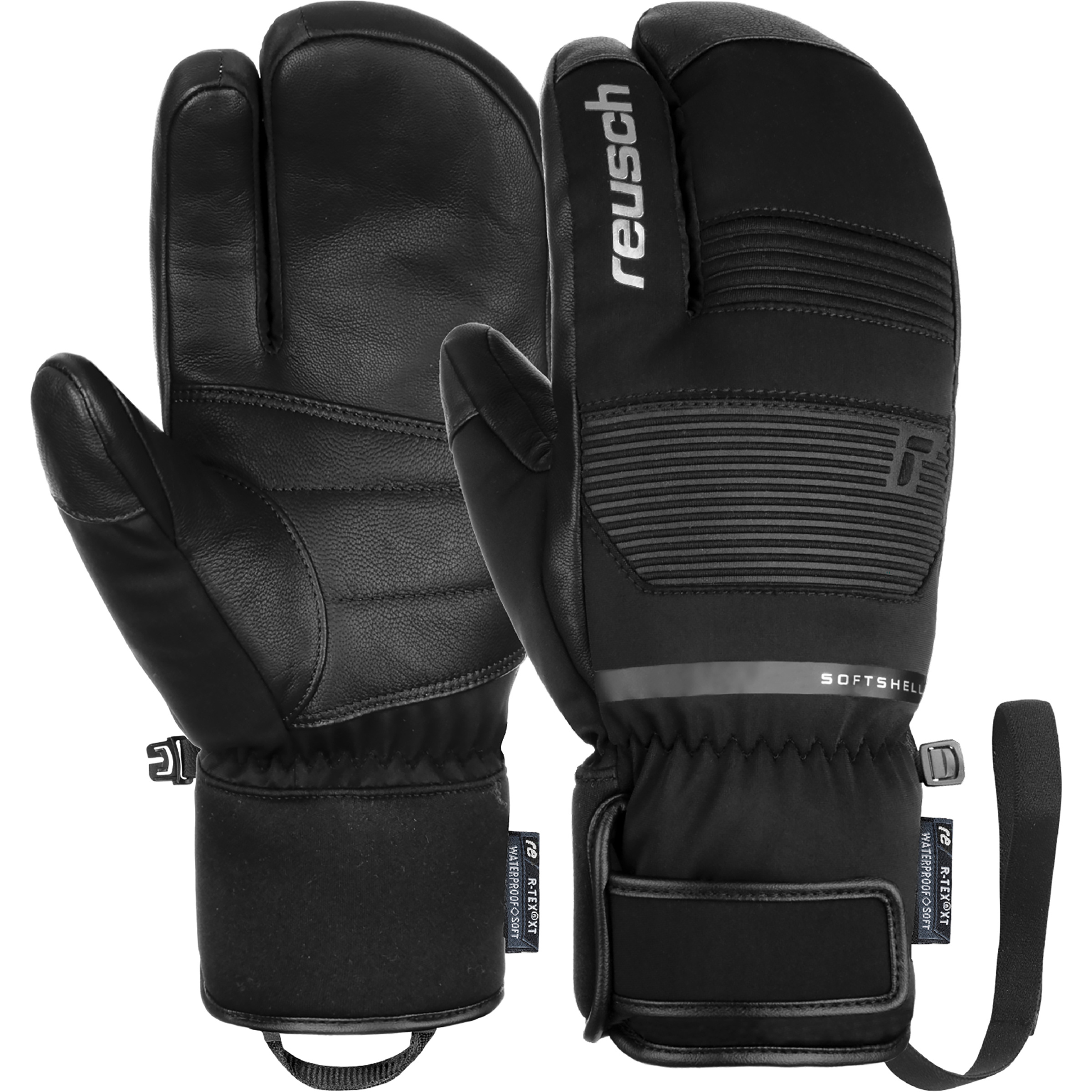 Reusch Andy R-Tex XT 3-Finger-Handschuhe schwarz Größe 10.5 Skifahren Hautfreundlich Wasserabweisend