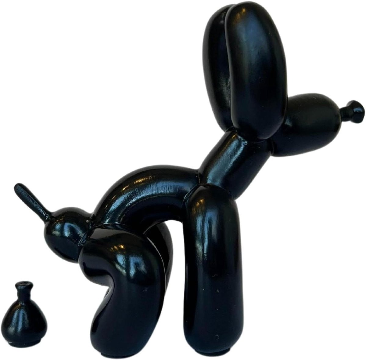 Hond sculptuur Ballon hond Woondecoratie Zwart