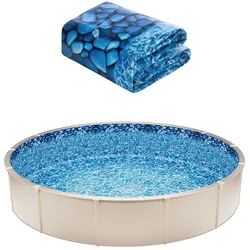 VEVOR Runde Poolfolie, φ1006x120 cm, Innenfolie, Ersatzfolie, Innenhülle, Schwimmbadfolie, Vinylfolie im Unibead-Stil mit Standardstärke, verschleißfest, für Aufstellpools mit 132 cm Wandhöhe