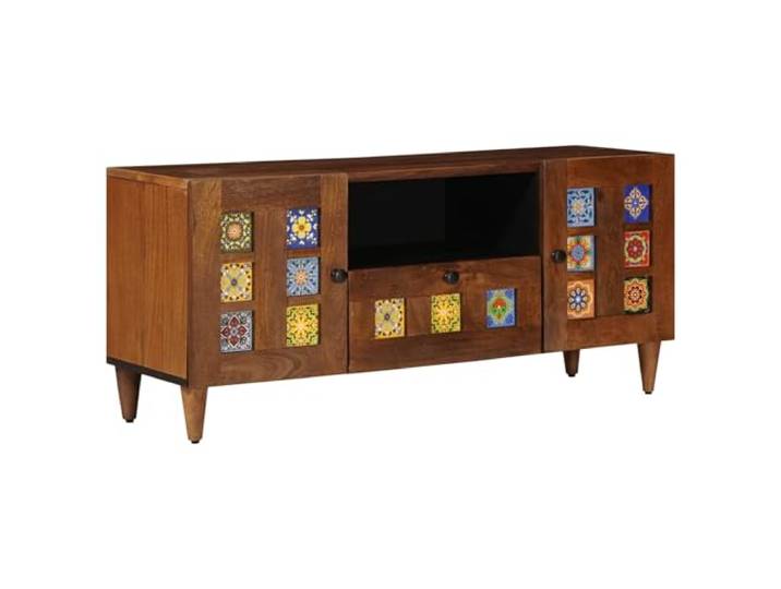 Heofavd TV-Lowboard Walnuss 105x33x46 cm Mangoholz TV-Schrank