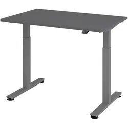 bümö elektrisch höhenverstellbarer Schreibtisch Graphit 120x80 cm, Gestell: Graphit - Büroschreibtisch höhenverstellbar elektrisch, elektrischer