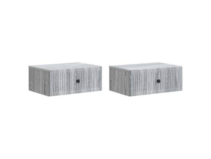 Heofavd Nachttisch 2er Set Graues Sonoma 49x34,5x20cm Holzwerkstoff