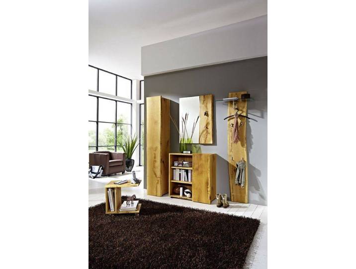 Woodline Garderobe in Eiche massiv - 4-teilig – Montierte Lieferung – 3%-Vorkasse-Rabatt