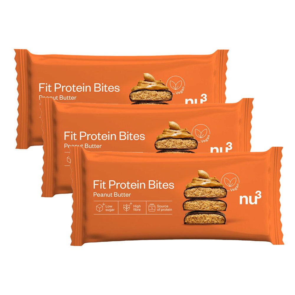 nu3 Fit Protein Bites Peanut Butter 3er Pack 3x60 g Riegel