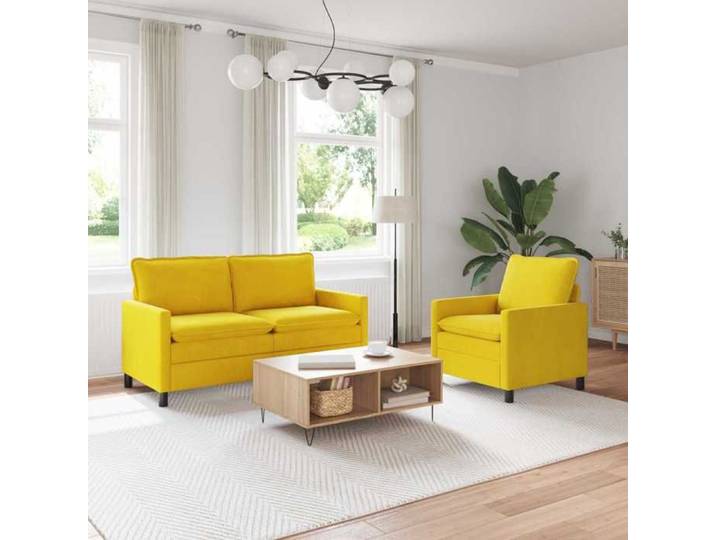 Ensemble de Canapés 2 pc Jaune Velours 3417073