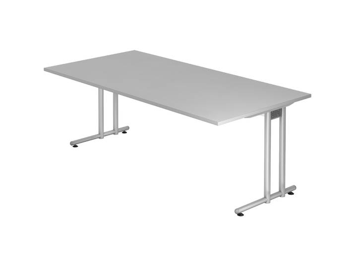 Schreibtisch Office grau Holz B 200 T 100 cm - Material: Holzwerkstoff - Schreibtisch