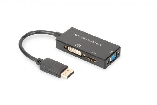 Digitus DisplayPort-Konverterkabel - DisplayPort / HDMI / DVI-D / DB15 0,2m AK-340418-002-S