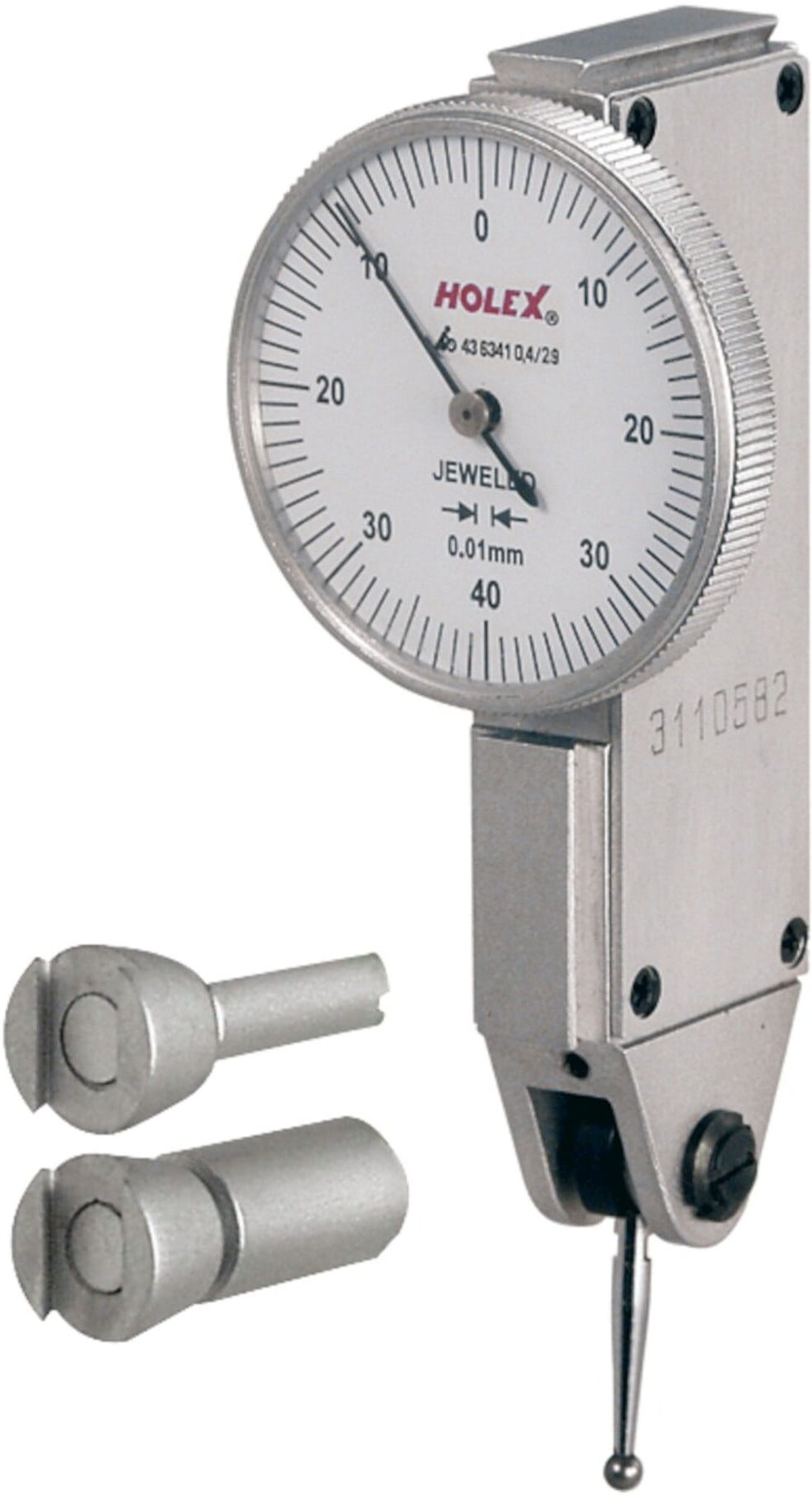 Holex Fühlhebelmessgerät Tastarmlänge 13,5 mm 0,4/29 mm   für Messungen von Ebenheit und Rundlauf, 436341 (436341 0,4/29)