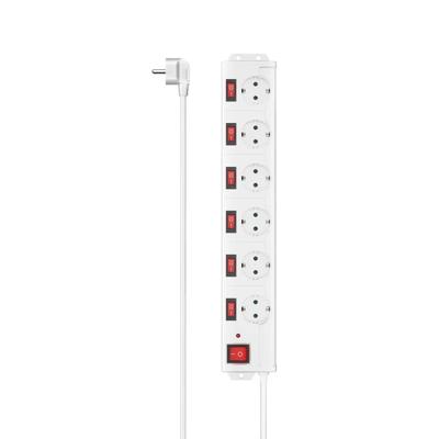 Hama Steckdosenleiste 223159 6 Steckdosen Einzelschalter 1,4m, Weiß