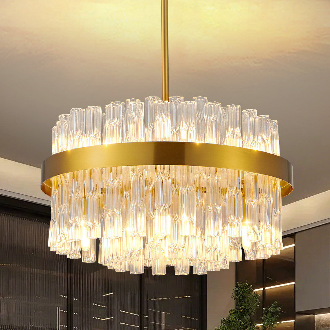 Fairmont Park Crystal Chandelier Round Chandeliers for Living Room Gold 24cm H x 40cm W x 40cm D