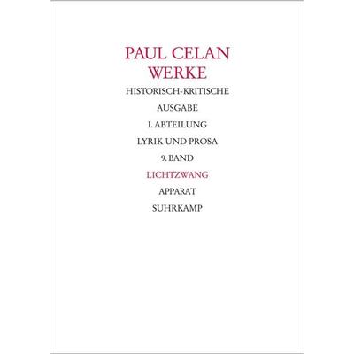 Werke. Historisch-kritische Ausgabe. I. Abteilung: Lyrik und Prosa, Set von Paul Celan, Suhrkamp, 978-3-518-40935-0