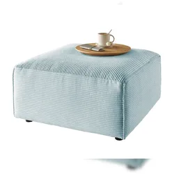 KAWOLA Hocker RANI Polsterhocker Cord hellblau