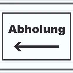 HB-Druck Abholung Schild mit Text und Richtungspfeil links Post waagerecht A4 (210x297mm)