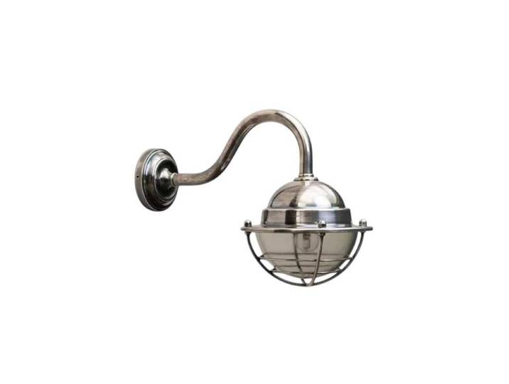 Applique extérieure TEMPETE - Laiton Argenté - Globe