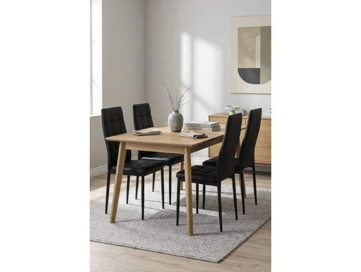 4er Set Lan Kunstleder Stühle - Schwarz