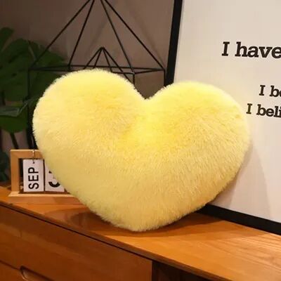Lush Living Finds Soft Star Shape Stuffed Pillow, New Moon Pattern Heart Plush, Pink Color PP Cotton Valentine Day Gift yellow Heart