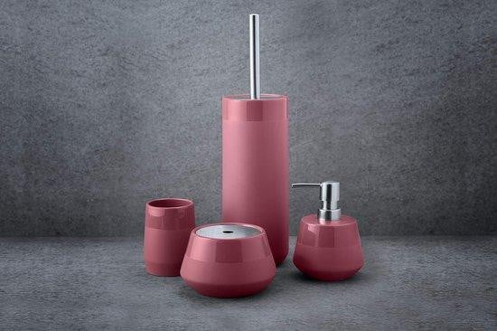 Famanu Keramische toiletset met borstel, Roze
