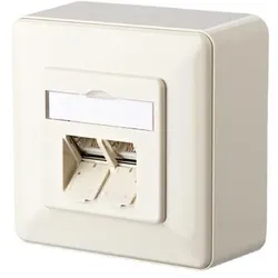 Metz Connect, Steckdose, E-DAT design 8/8(8) AP - Wanddose - RJ-45 X 2