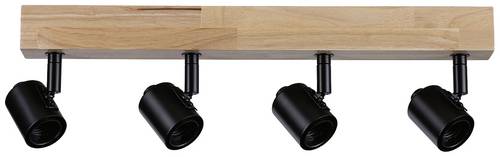 Paulmann Arvid 66773 Wandstrahler E27 Schwarz, Holz (hell)