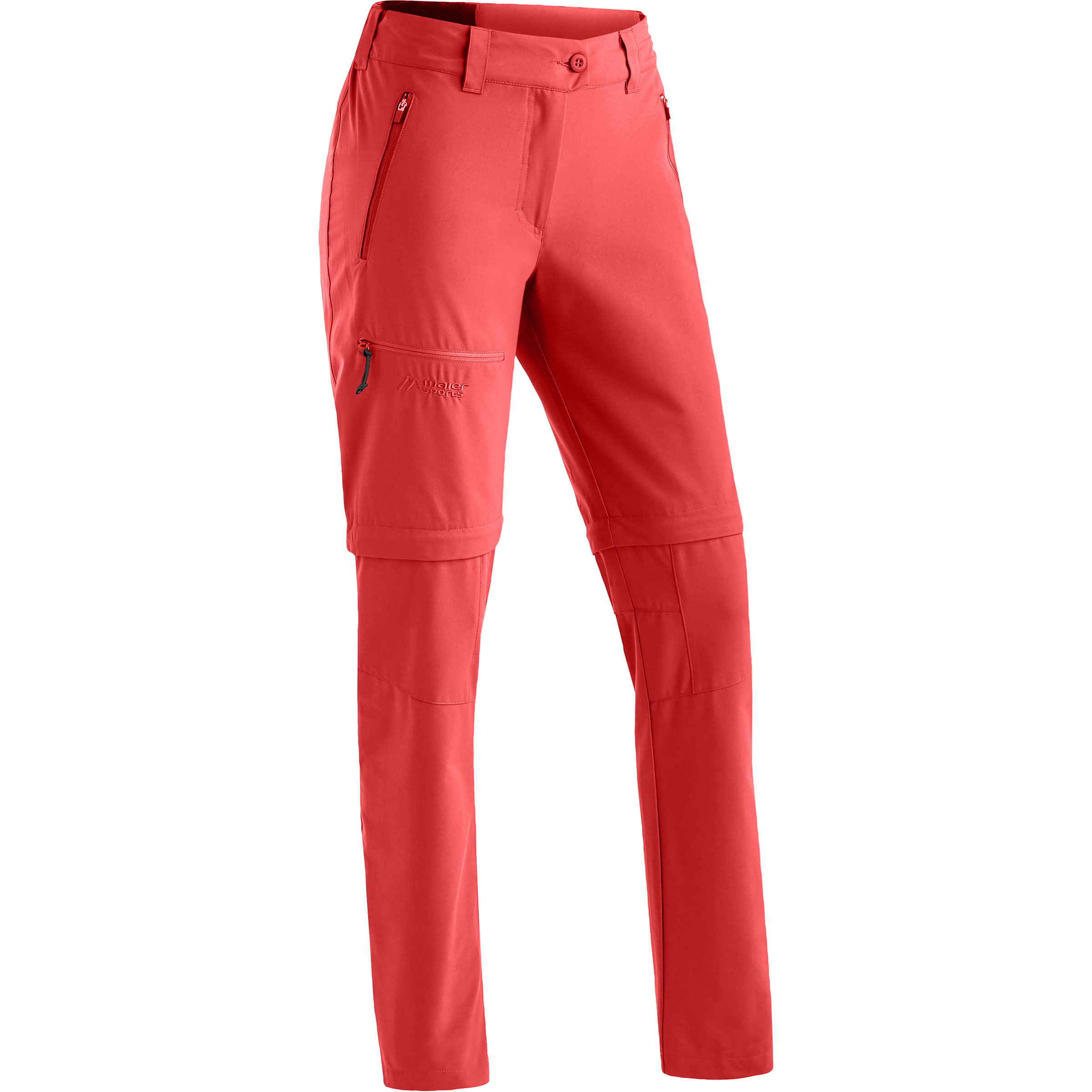 Maier Sports Nata Zip Loop Zip Off Hose Damen Zip-Hosen rot Größe S Camping Wasserabweisend