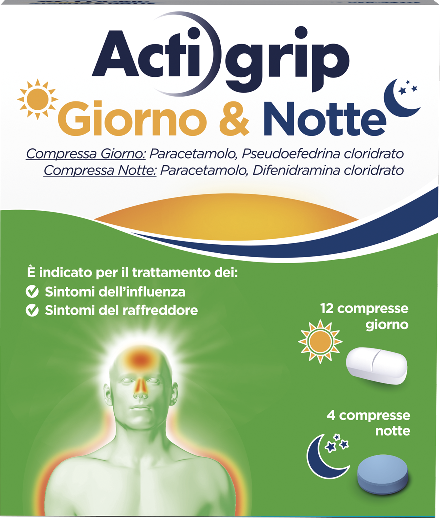 Actiline Actigrip Giorno E Notte 12+4 Compresse