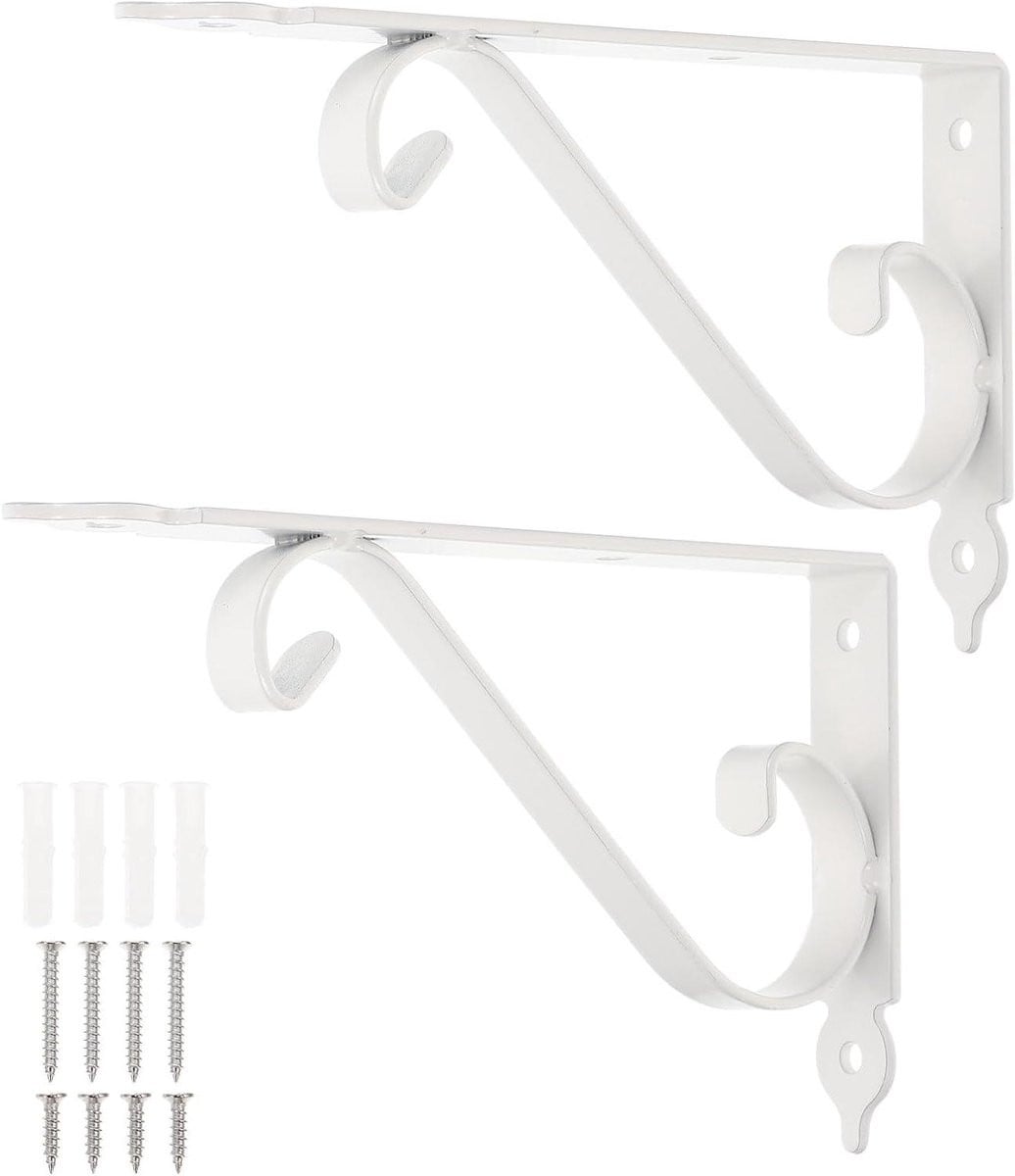 Wit Plankdragers Driehoek Wandsteunen van IJzer - 20 x 12,6 cm