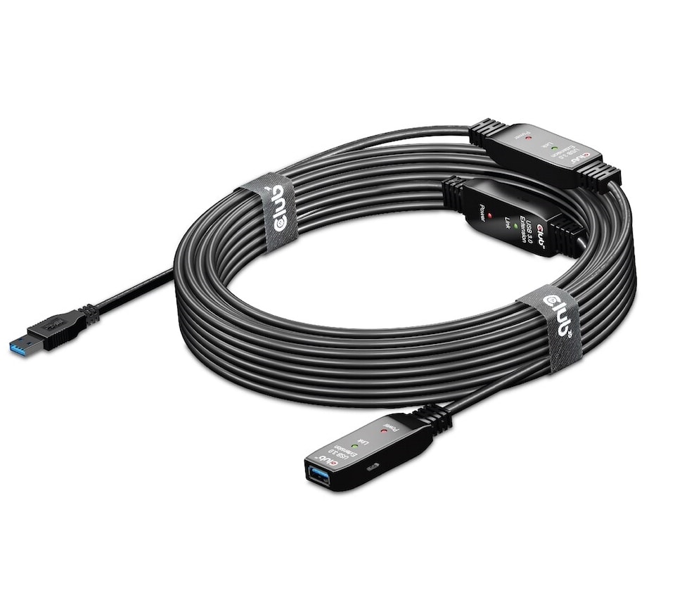 Club3D Club 3D USB 3.2 Gen1 aktives Kabel 15m St./B. 28AWG schwarz CAC-1406