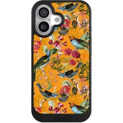 Nivocase Hülle für Apple iPhone 17 Handyhülle NIVOcore Case Schwarz Blumen Dschungel Vogel (Apple iPhone 17), Smartphone Hülle, Schwarz