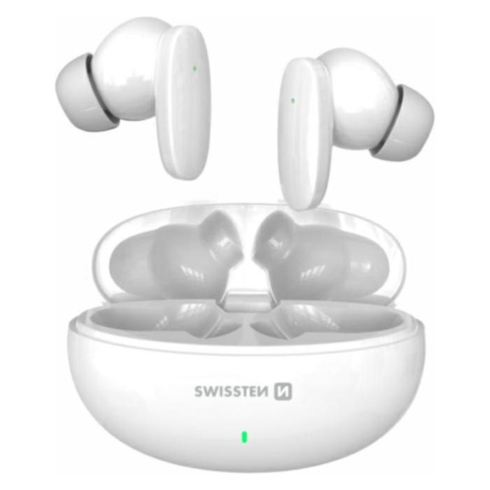 Swissten Bluetooth TWS Ohrhörer Sonic Weiss (6 h, Kabellos) (54400210)