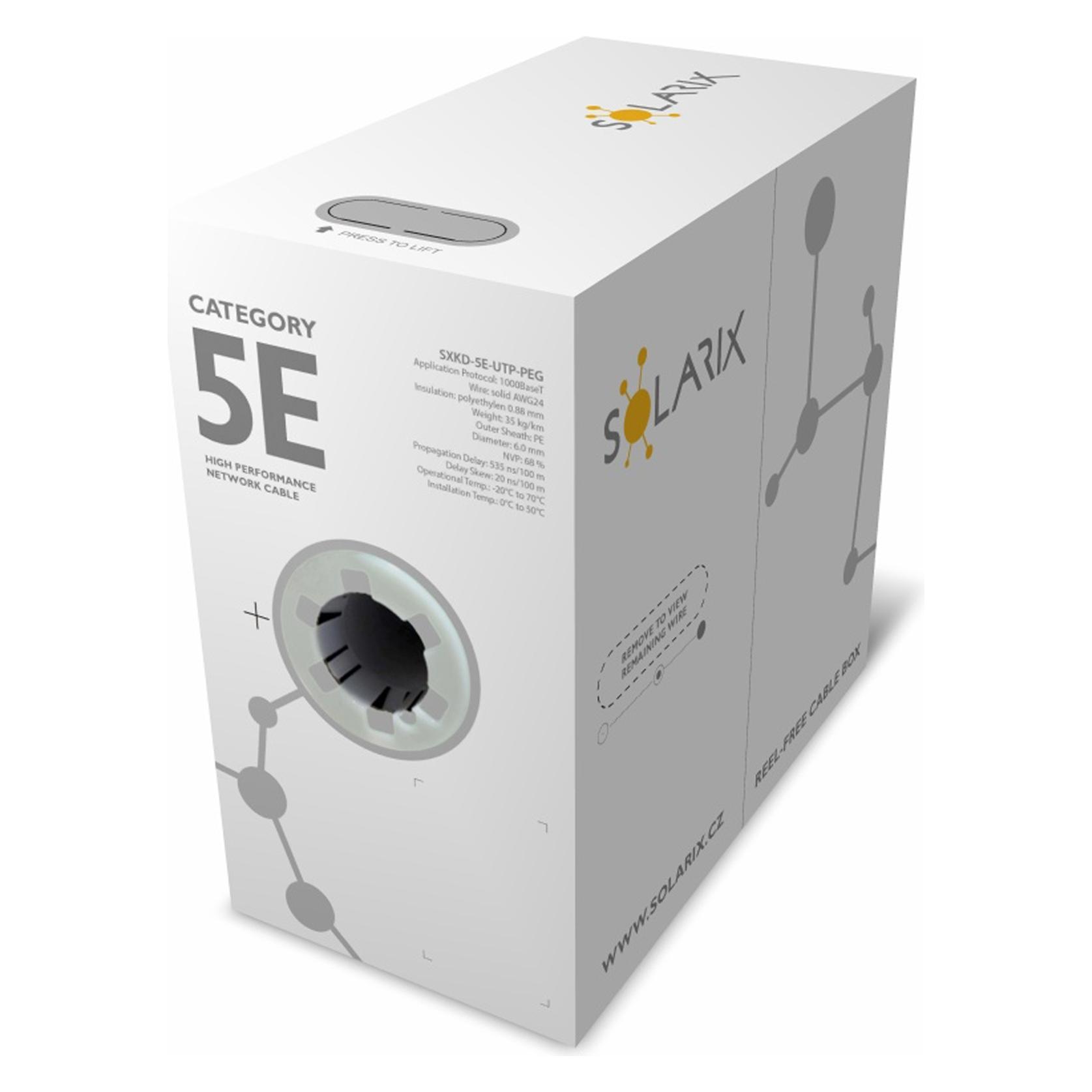 Solarix Venkovní inst. CAT5e UTP PE /box gelový (UTP, CAT5e, 305 m) (27655196)