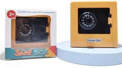 Uplift Treasures Mini ATM Password Piggy Bank With Automatic Banknote Deposit yellow