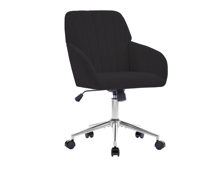 Okwish Drehstuhl 62/60/97 cm schwarz aus Samt ergonomisch drehbar, Schwarz, 60x97x62 cm, Büromöbel, Bürostühle, Drehstühle