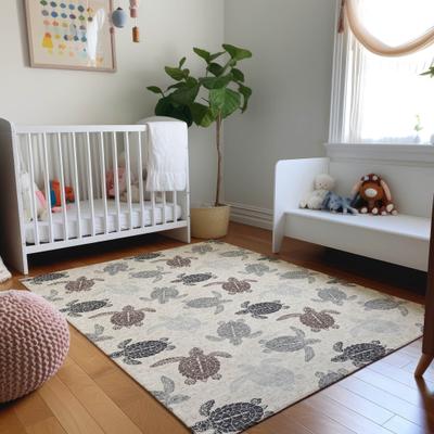Addison Rugs Premium Washable Super Soft Coastal Turtles Mayfield Rug