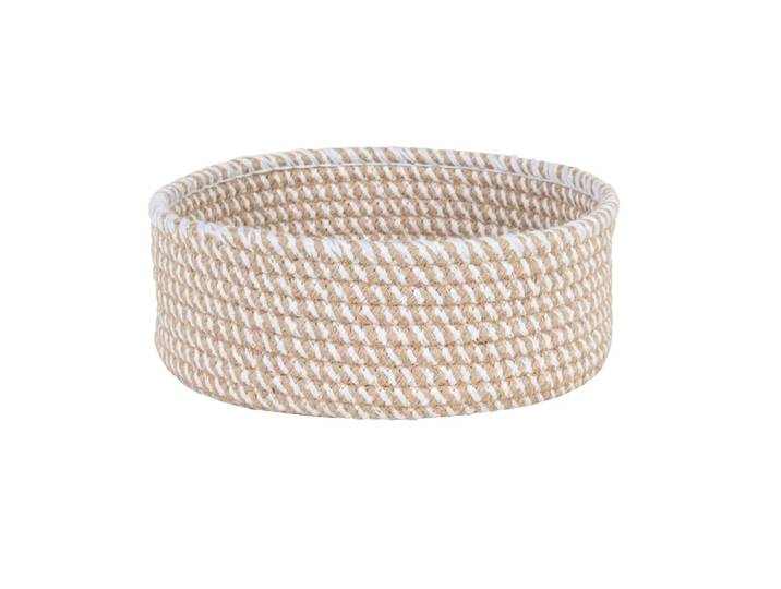 Körbchen aus Jute, beige und weiß