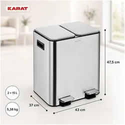 Karat Mülleimer Logan, Abfalleimer, Silber
