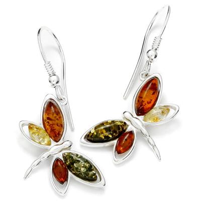 Paar Ohrhänger OSTSEE-SCHMUCK "Ostsee-Schmuck Ohrhänger Schmetterling Ohrhänger Schmetterling", weiß, Ohrringe, Damen, 38 x 18mm, Silber 925 (Sterlingsilber)