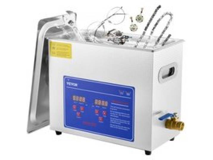 VEVOR Ultrasone reiniger Machine Roestvrij staal Ultrasone reinigingsmachine Digitale verwarming Timer Sieradenreiniging voor commercieel persoonlijk thuisgebruik (6L)