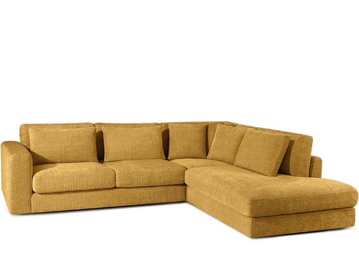 KONSIMO® Ecksofa VERUS edle Verarbeitung und Komfort, luxuriös, Premiumqualität aus EU, Maße: 297x84x116/248 cm, Kissen regulieren die Tiefe und stützen die Lendenwirbelsäule, Traditionelles Design und Komfort, handgefertigt, Chenille-Stoff