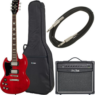 Harley Benton DC-580LH CH Vintage Ser Bundle Cherry