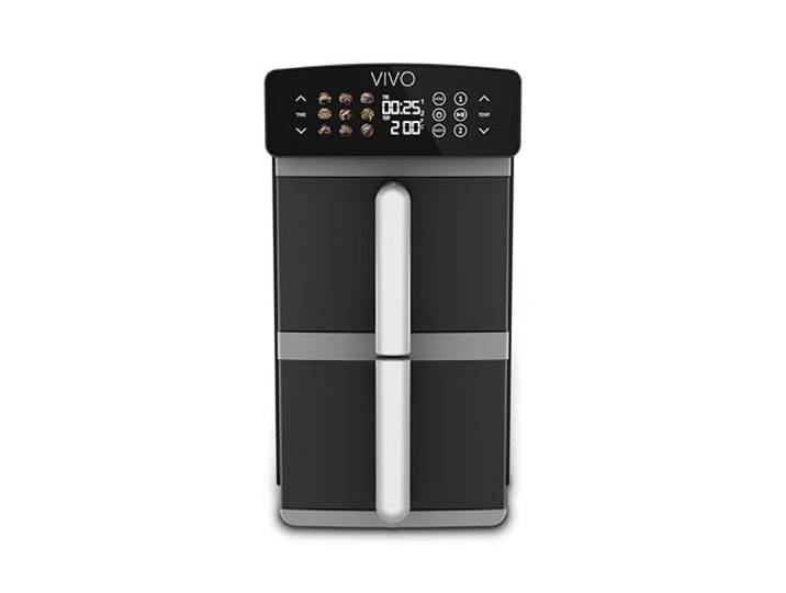 CLASSE ITALY Heißluftfritteuse 11L mit doppelter Schublade, Synchron-Funktion, 9 Programmen, Touch-Display, einstellbarer Garzeit & Temperatur, BPA- & PFOA-frei, 2400W